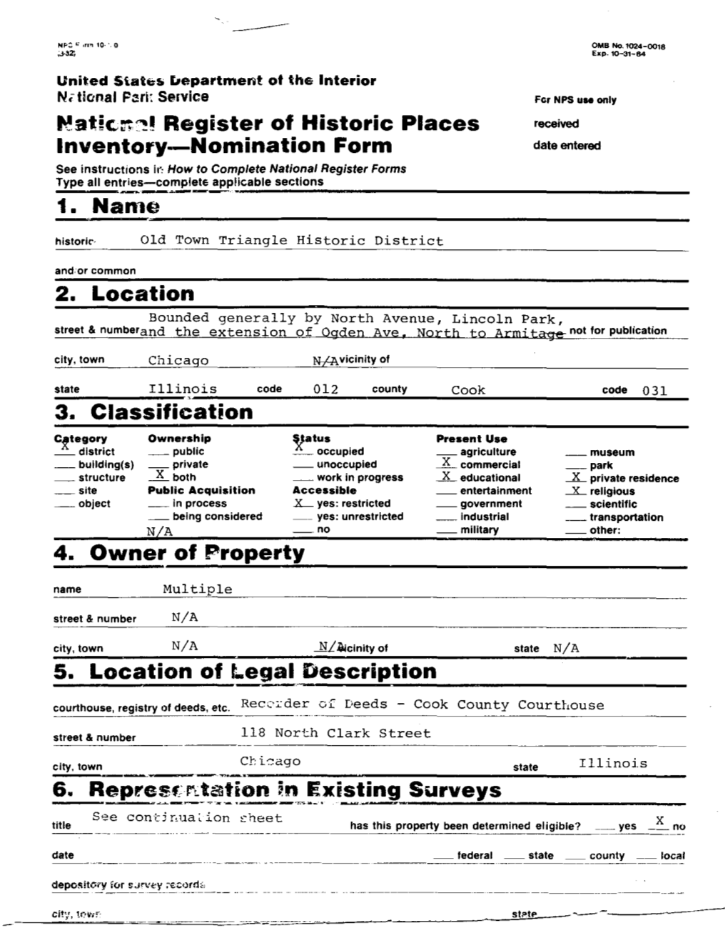 Register of Historic Places Inventory-Nomination Form 1. Name 2