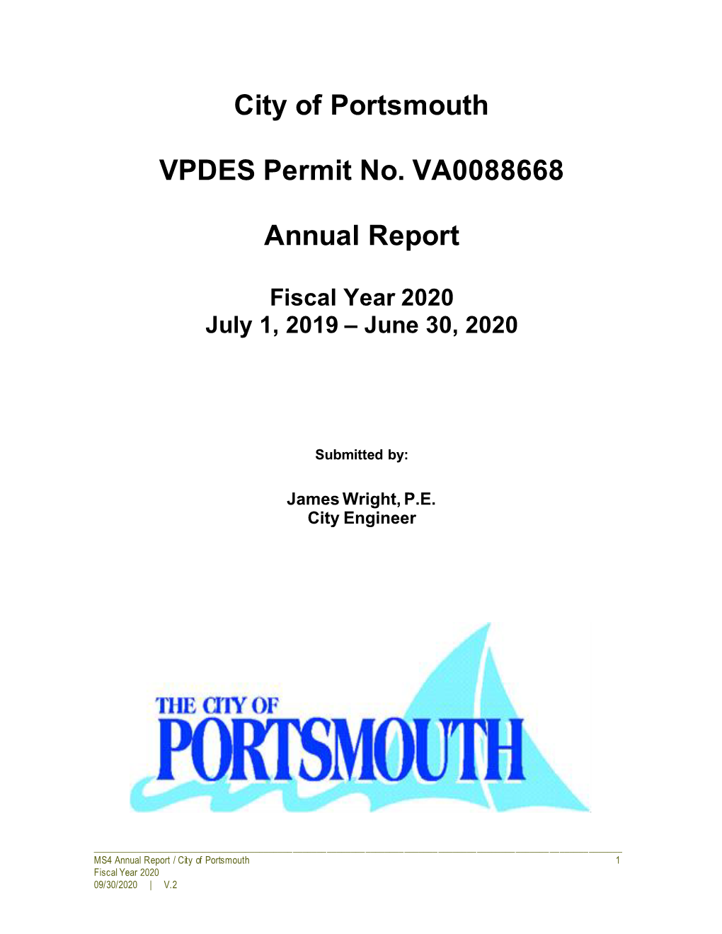 City of Portsmouth VPDES Permit No. VA0088668 Annual Report