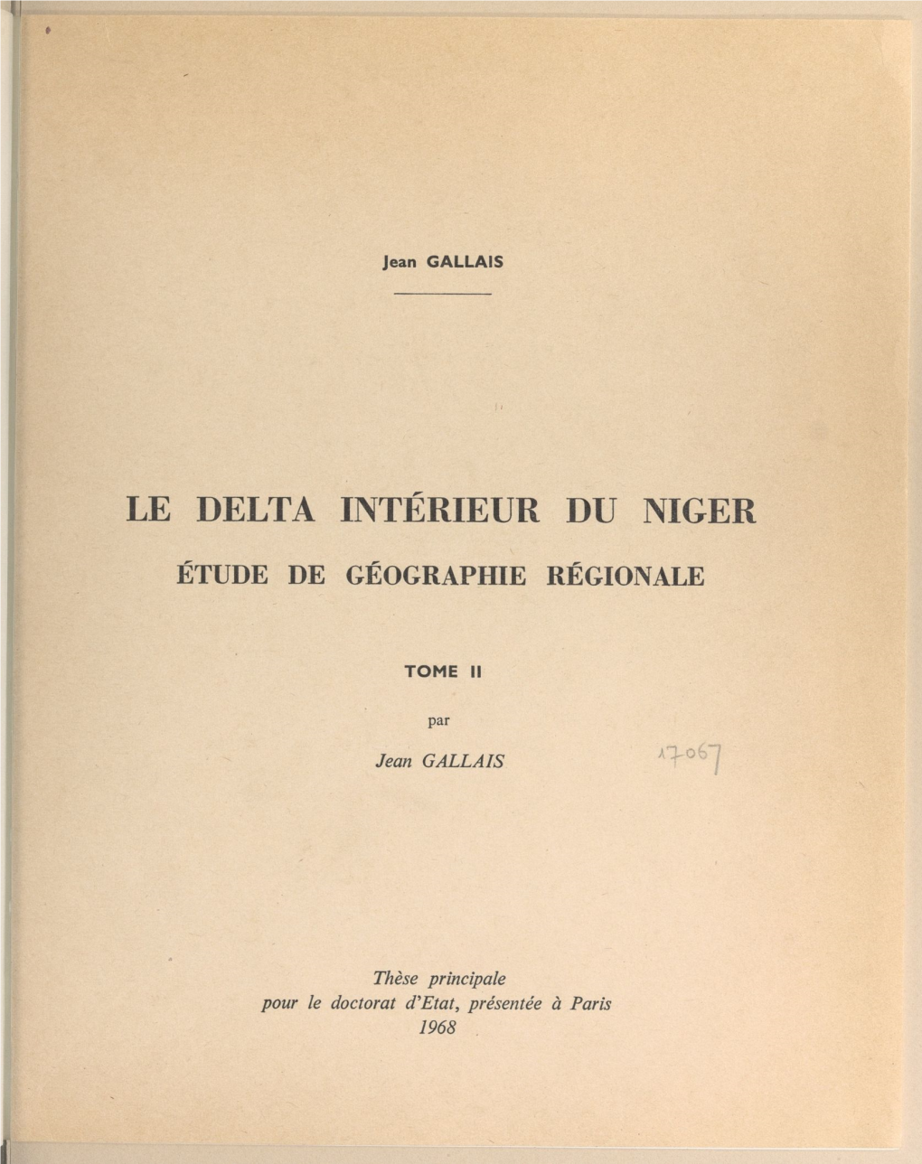 Le Delta Intérieur Du Niger (2). Étude De Géographie