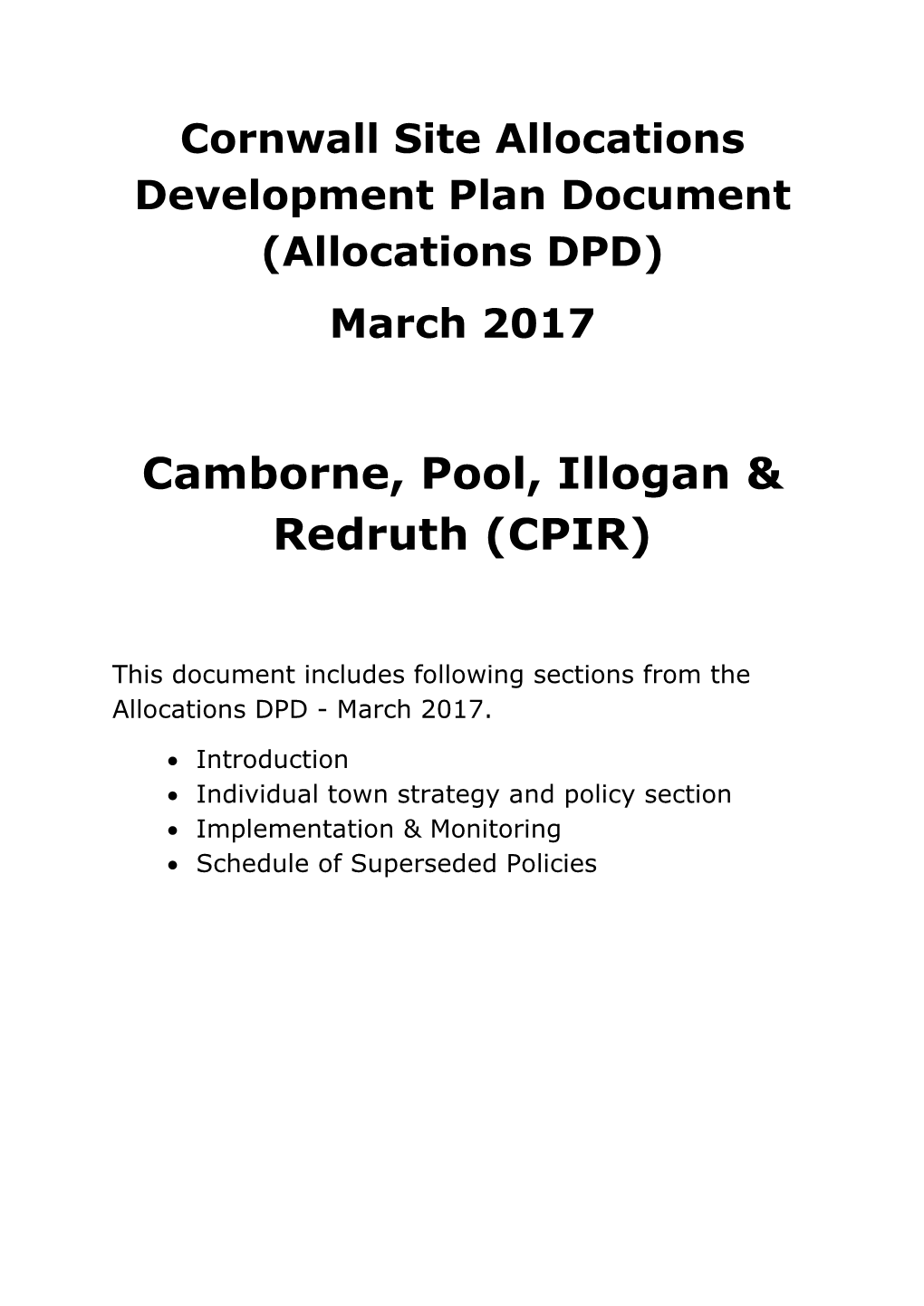 Allocations Development Plan Document (Allocations DPD) March 2017