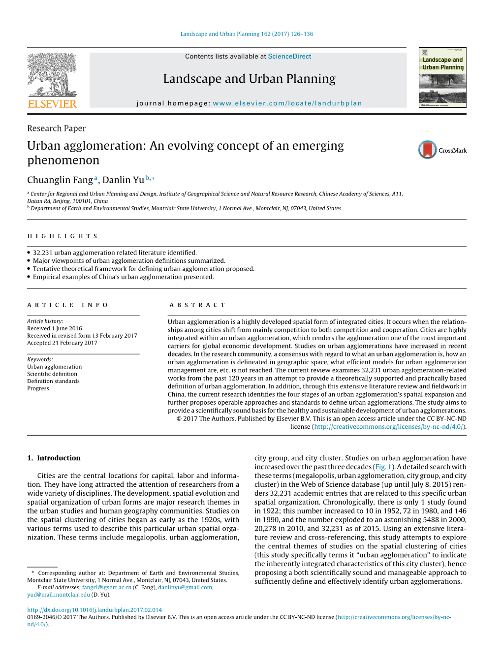 Urban Agglomeration: an Evolving Concept of an Emerging Phenomenon