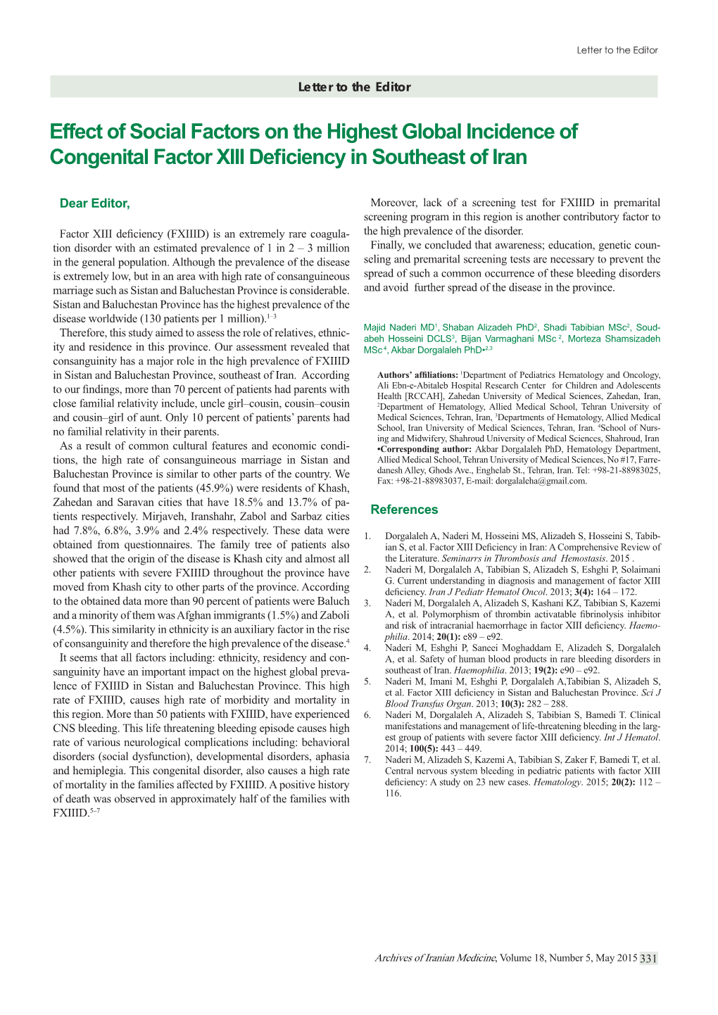 Effect of Social Factors on the Highest Global Incidence of Congenital