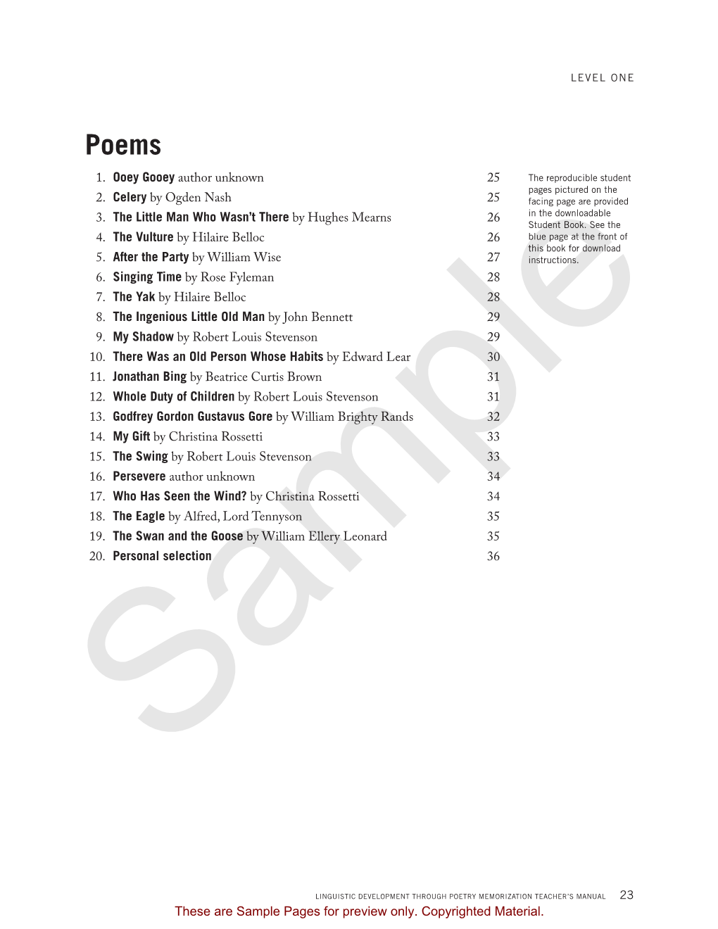 View Poem/Speech List