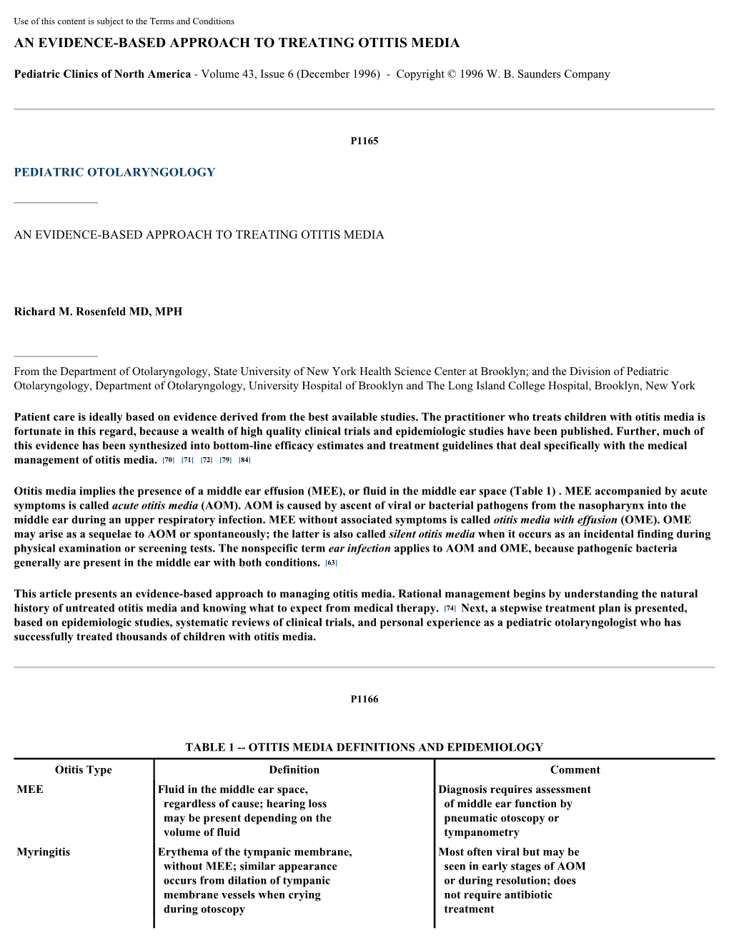 An Evidence-Based Approach to Treating Otitis Media