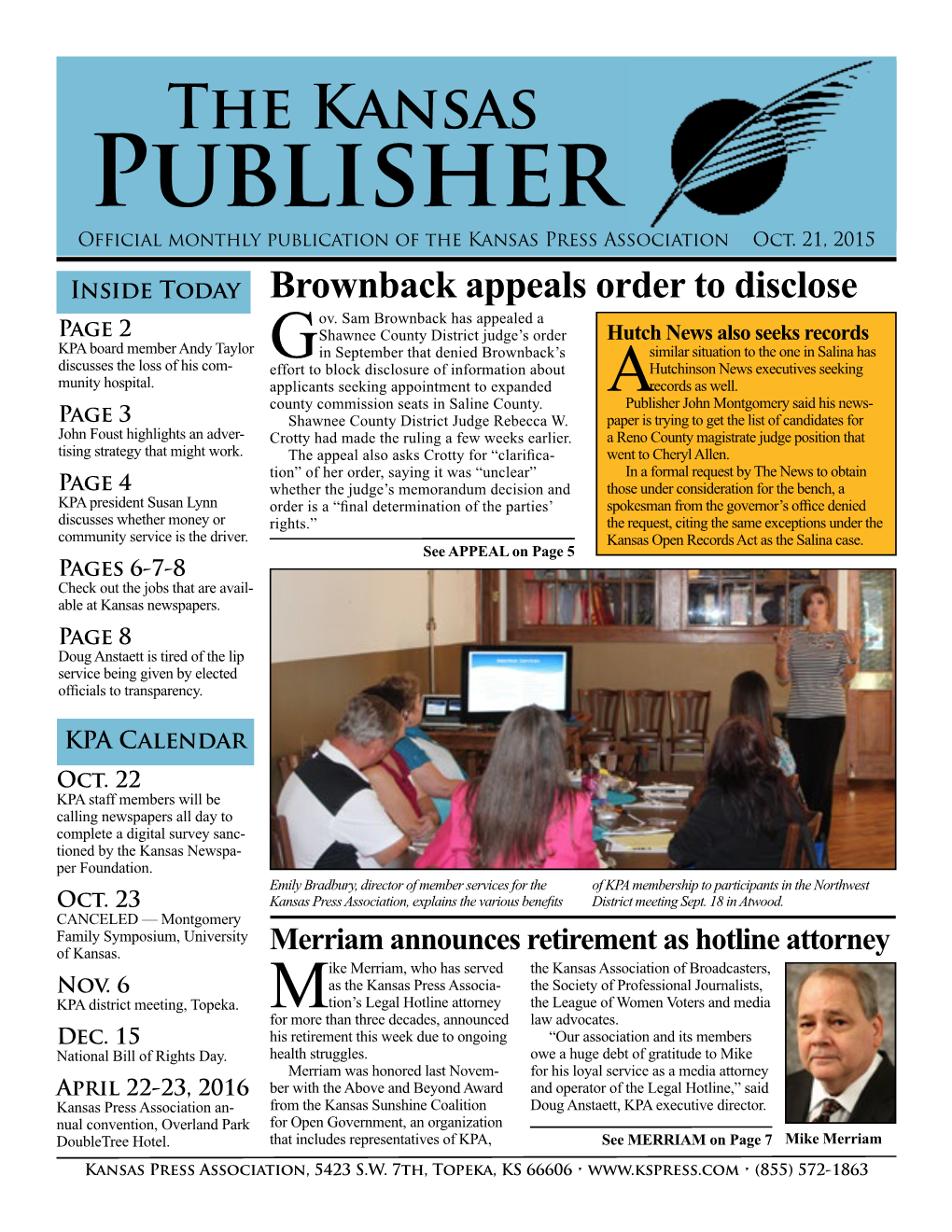 Kansas Publisher Official Monthly Publication of the Kansas Press Association Oct