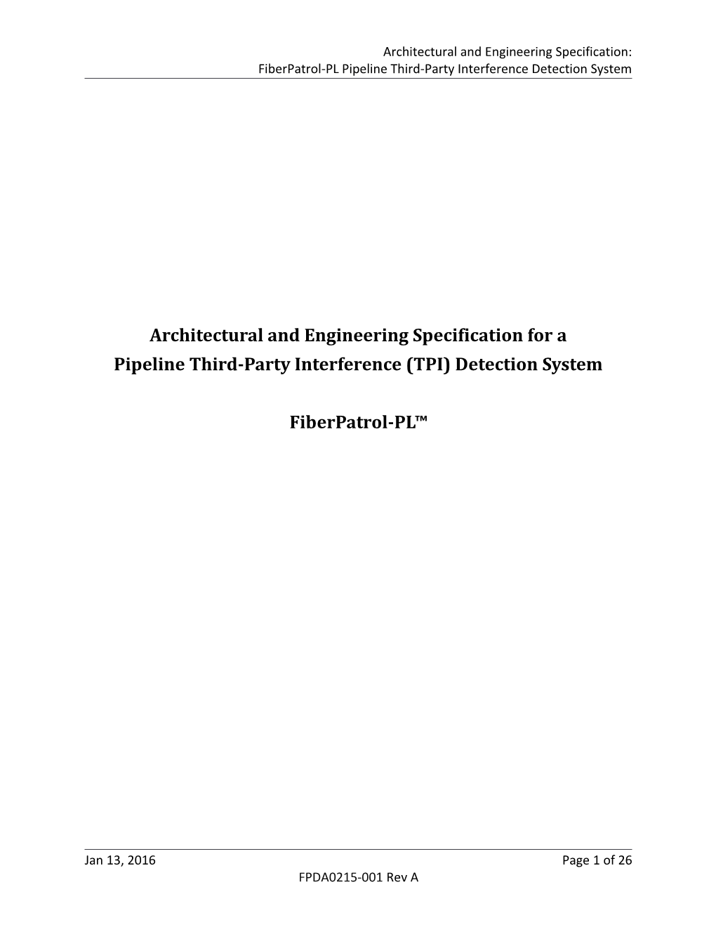 Architectural and Engineering Specification