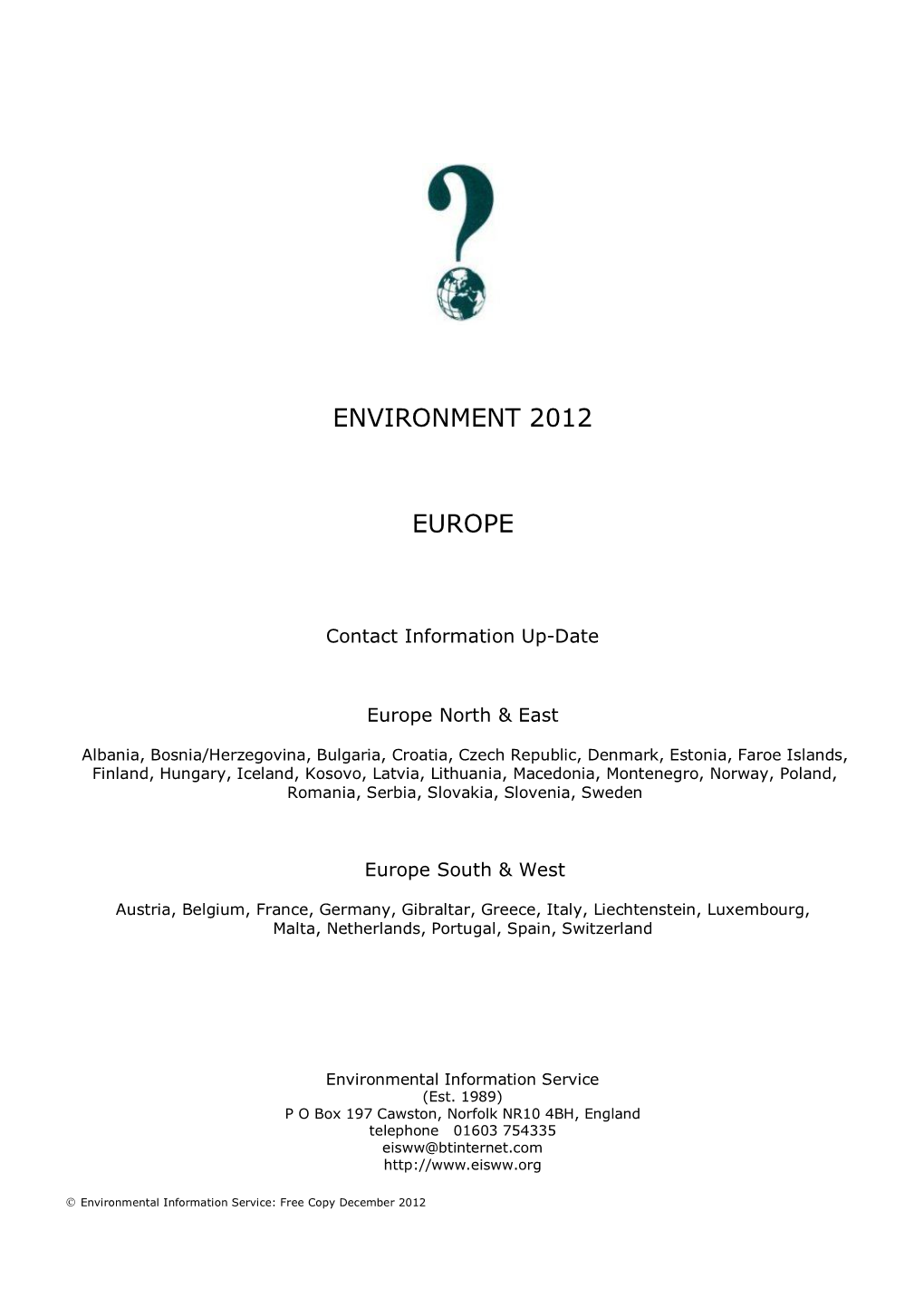 Environment 2012 Europe