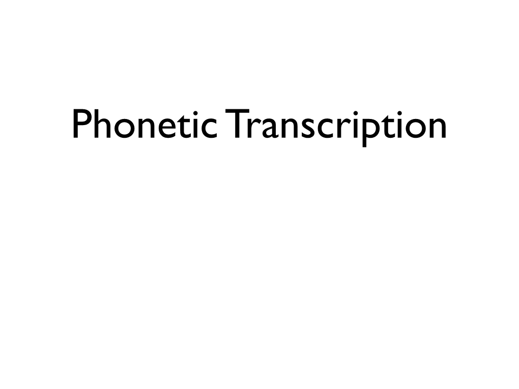 Gestural Scores and Transciption