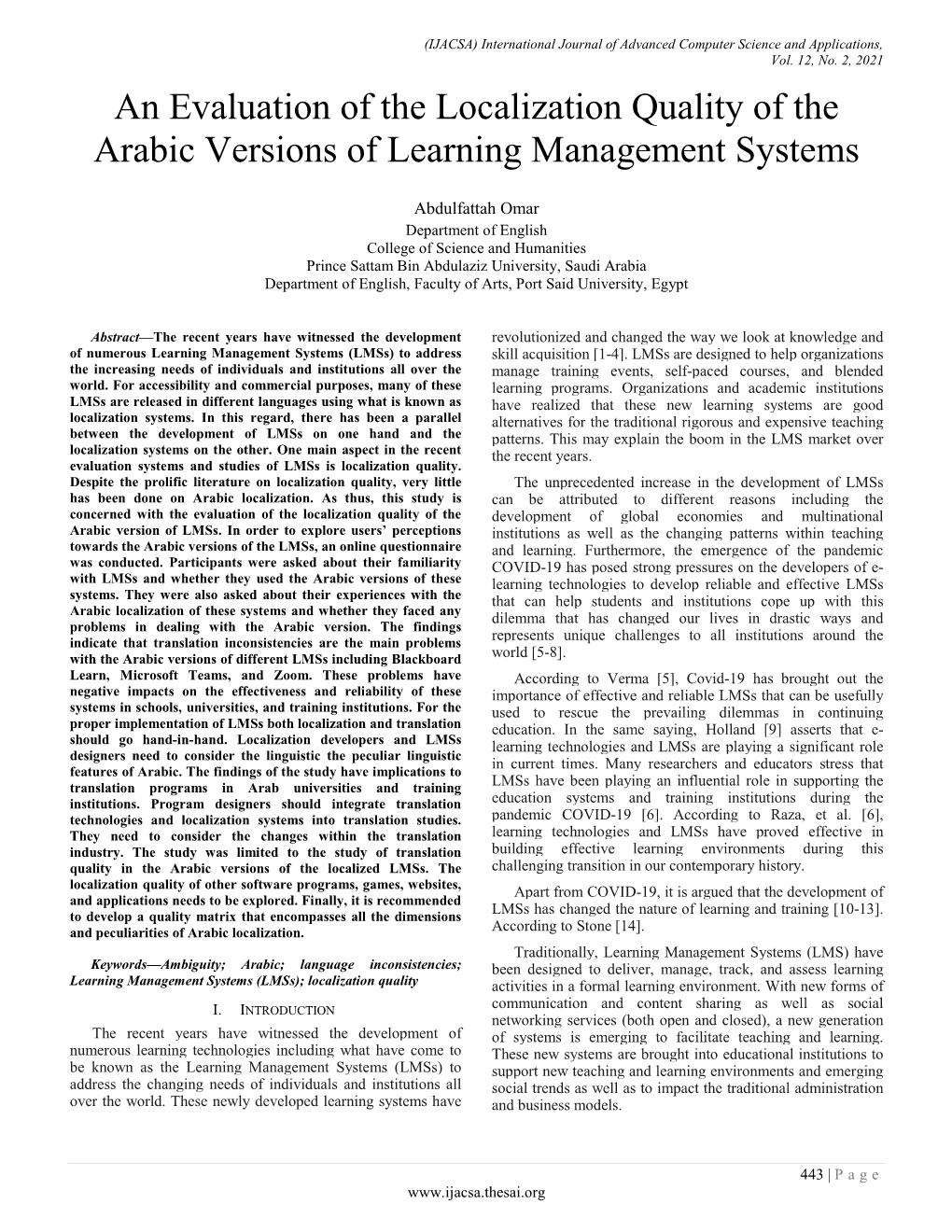 An Evaluation of the Localization Quality of the Arabic Versions of Learning Management Systems