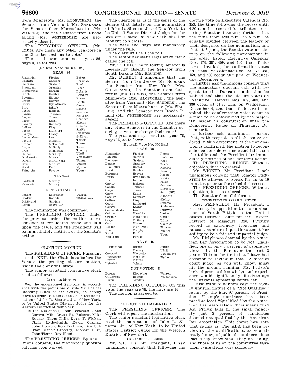 Congressional Record—Senate S6800