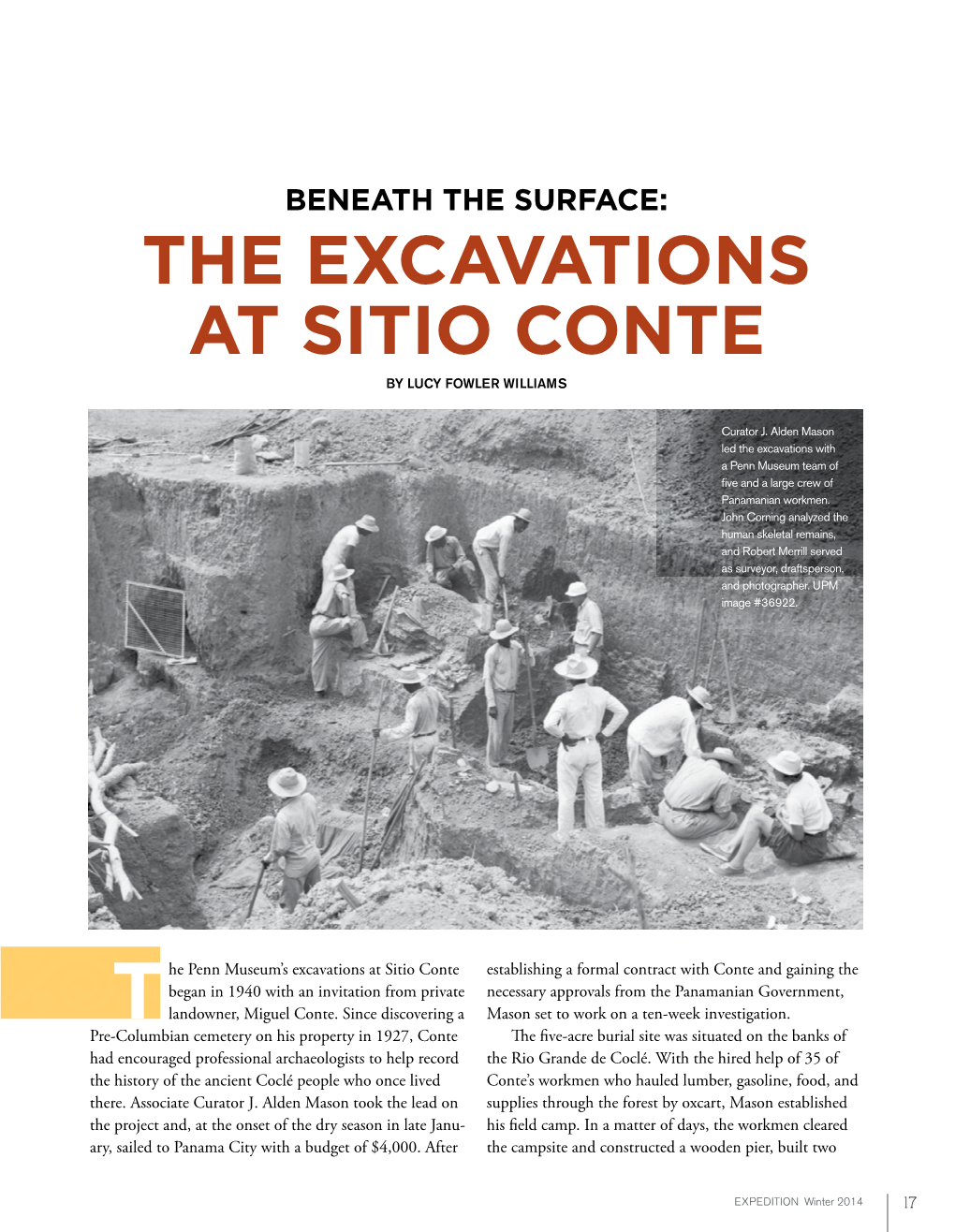 The Excavations at Sitio Conte by Lucy Fowler Williams