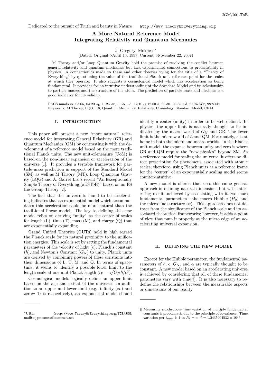 A More Natural Reference Model Integrating Relativity and Quantum Mechanics