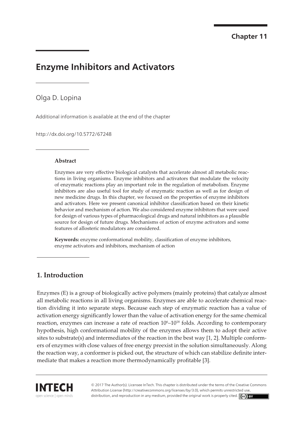 Enzyme Inhibitors and Activators Enzyme Inhibitors and Activators