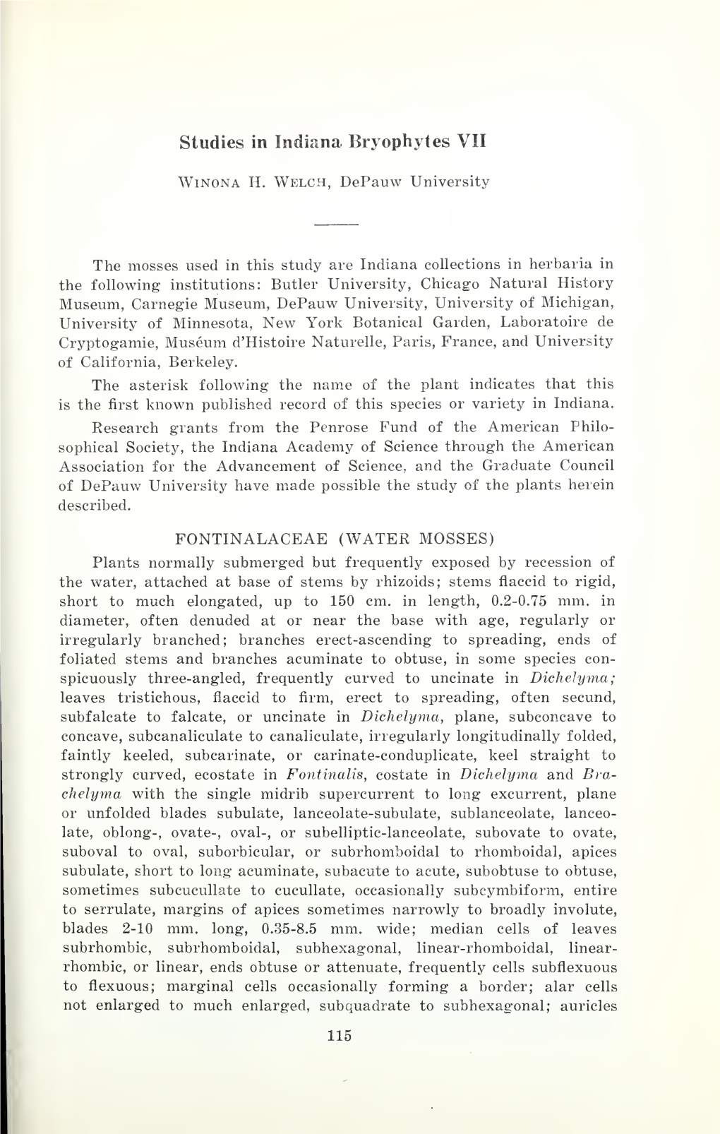 Proceedings of the Indiana Academy of Science