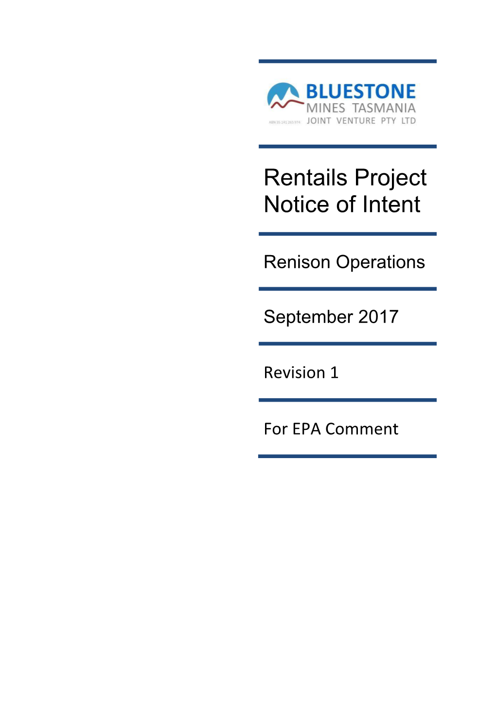 Rentails Project Notice of Intent
