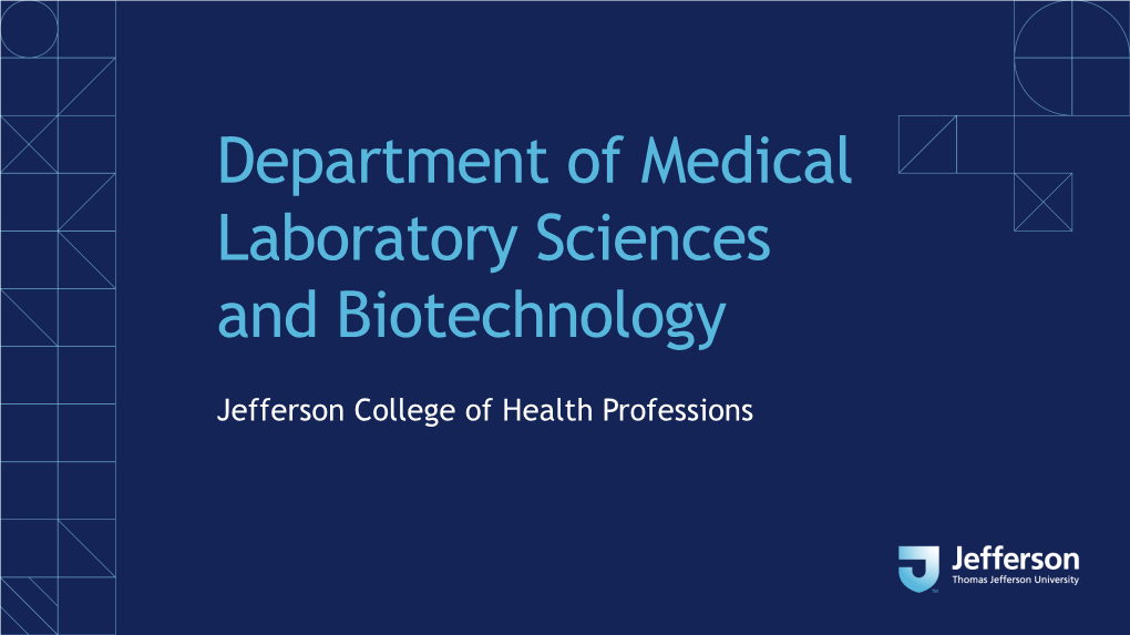 Department of Medical Laboratory Sciences and Biotechnology