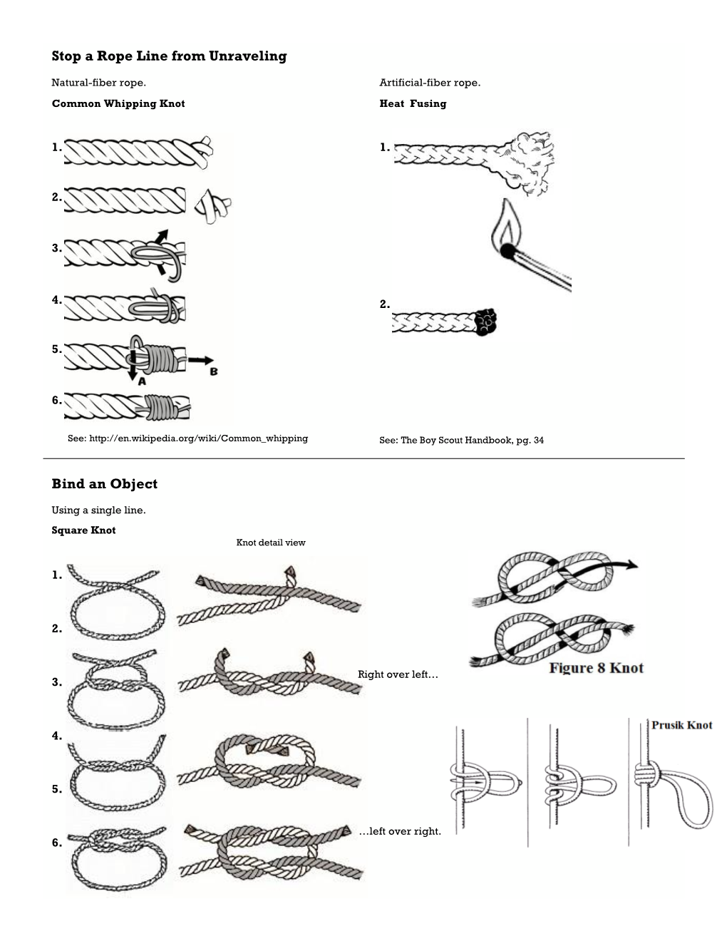 Stop a Rope Line from Unraveling Bind an Object