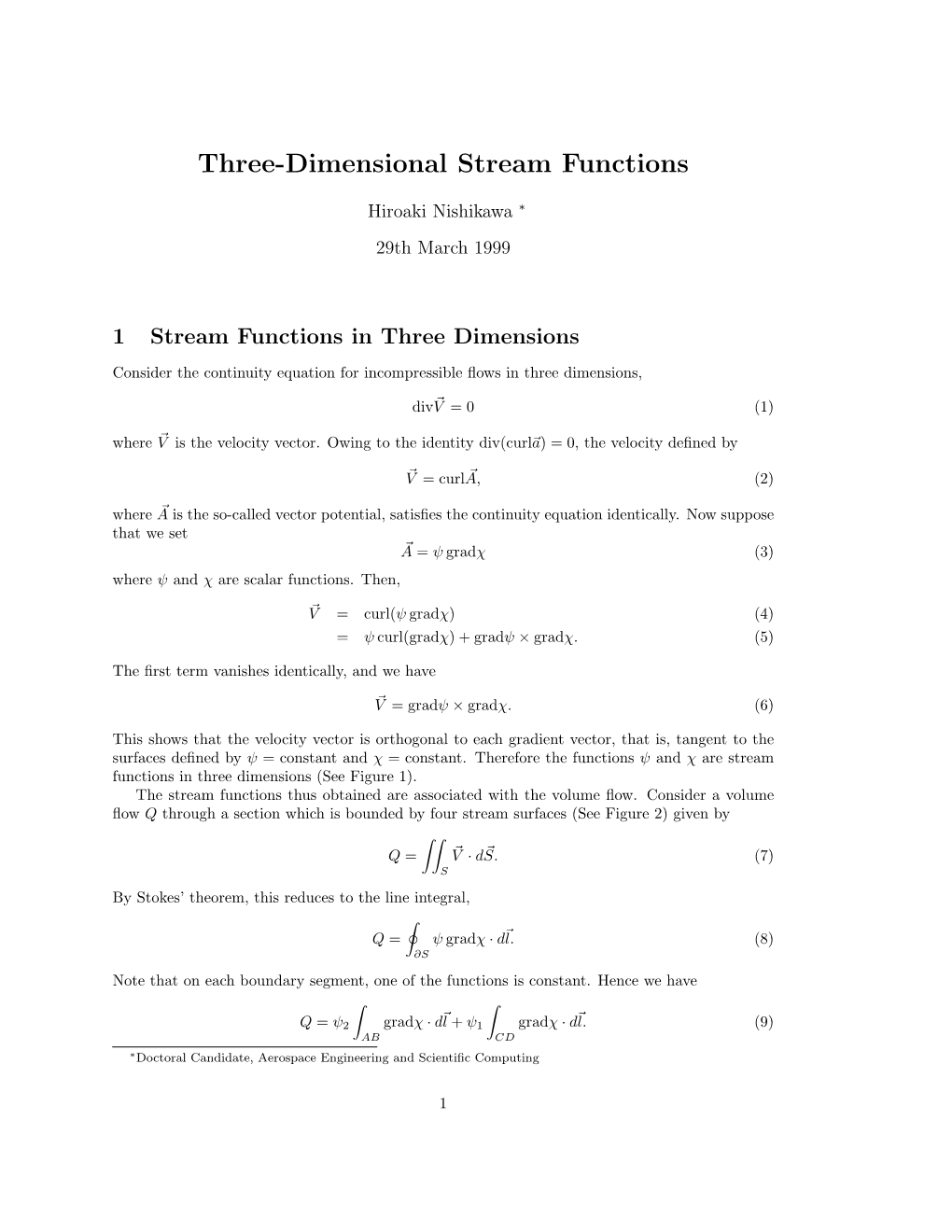 Three-Dimensional Stream Functions