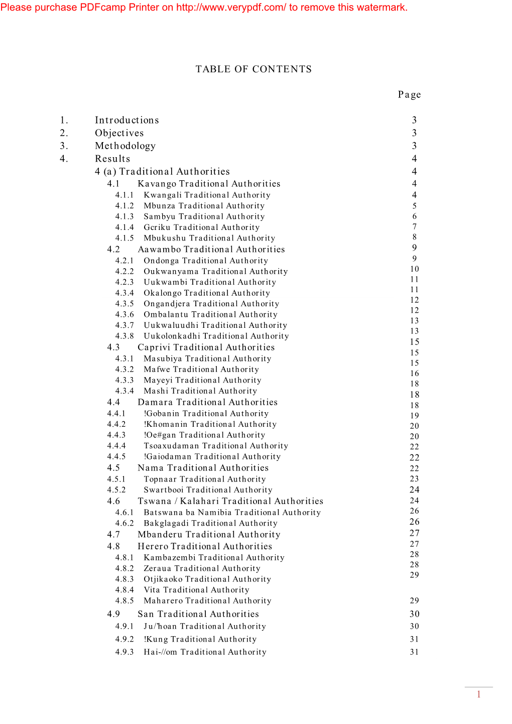 1 TABLE of CONTENTS Page 1. Introductions 3 2. Objectives 3 3