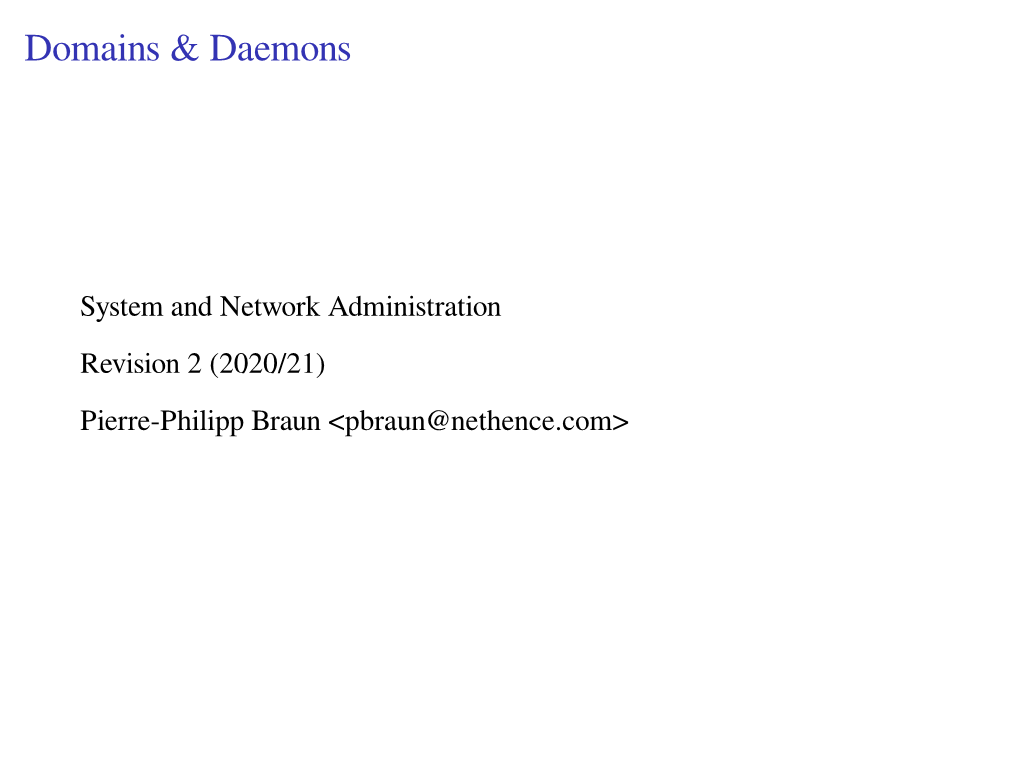Domains & Daemons