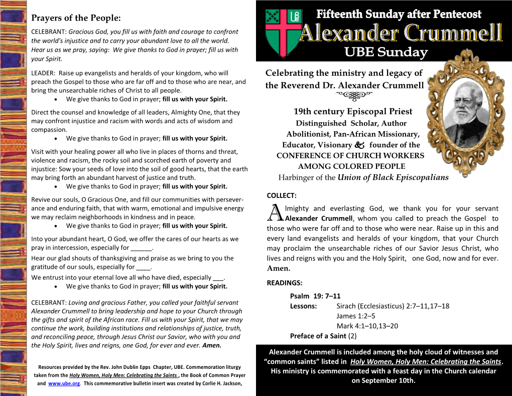 Prayers of the People: CELEBRANT: Gracious God, You Fill Us with Faith and Courage to Confront the World's Injustice and to Carry Your Abundant Love to All the World