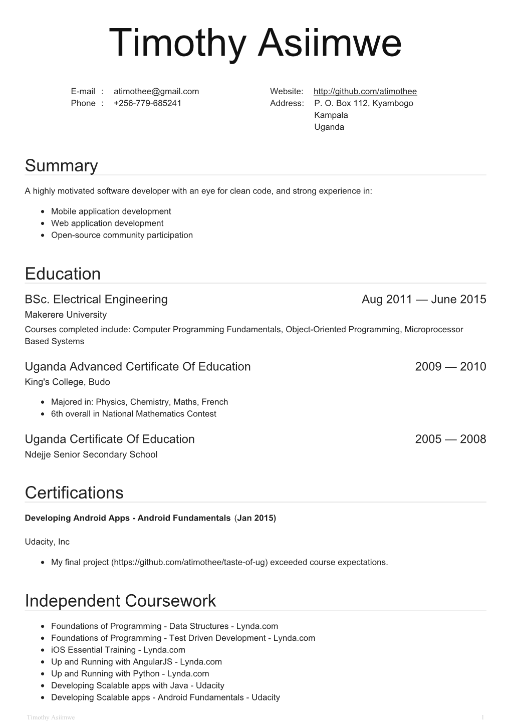 Technical Resume