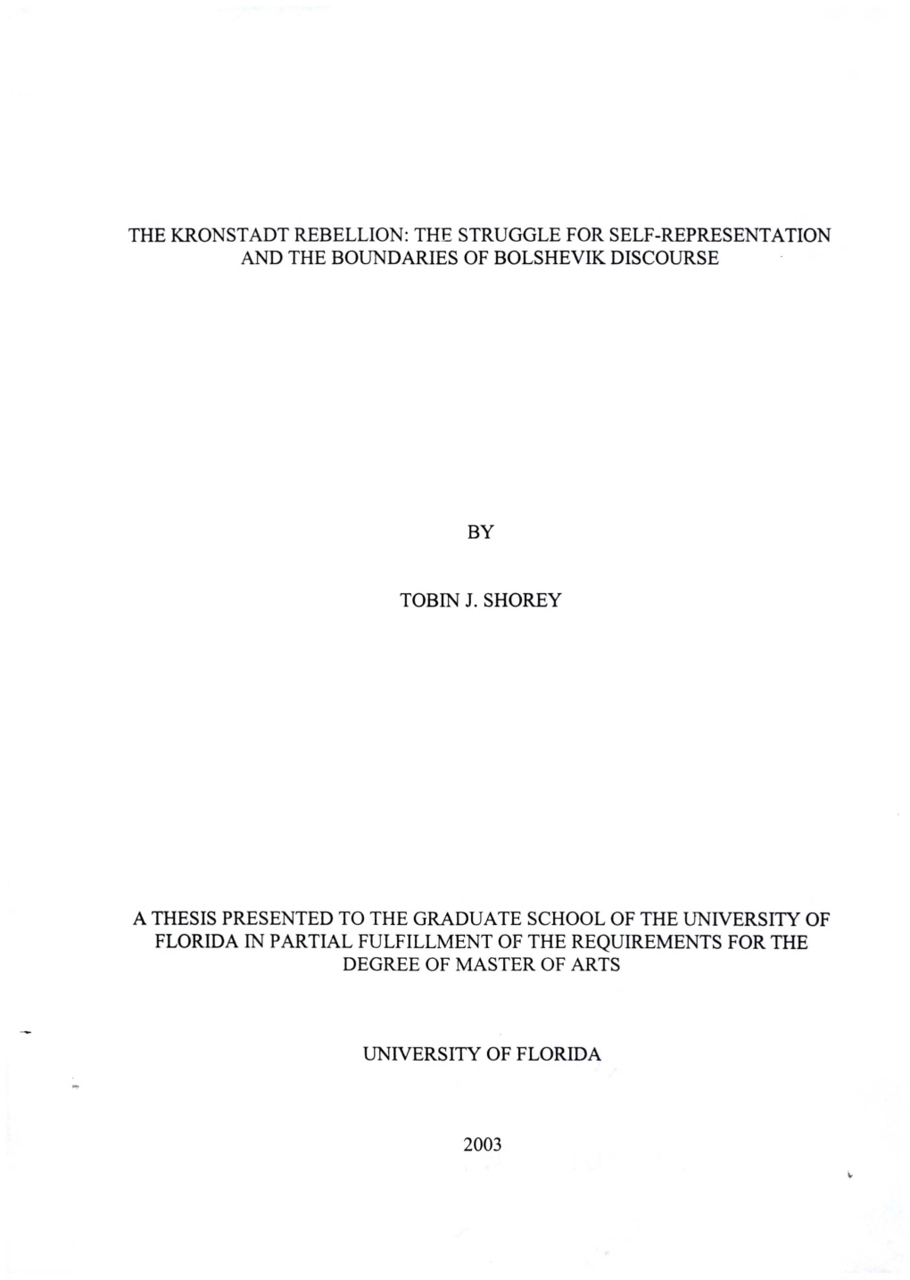 The Kronstadt Rebellion: the Struggle for Self-Representation and the Boundaries of Bolshevik