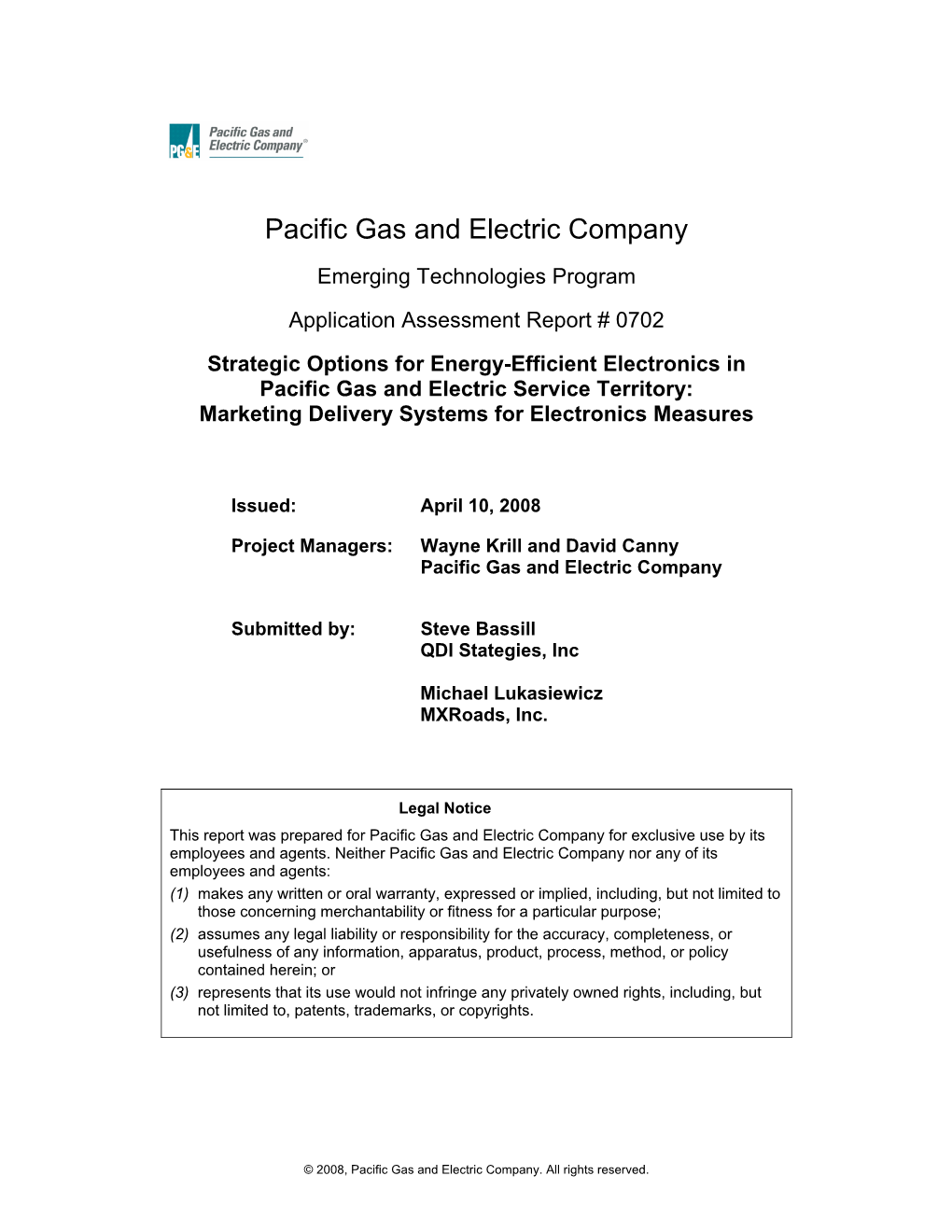 Strategic Options for Energy Efficient Electronics In