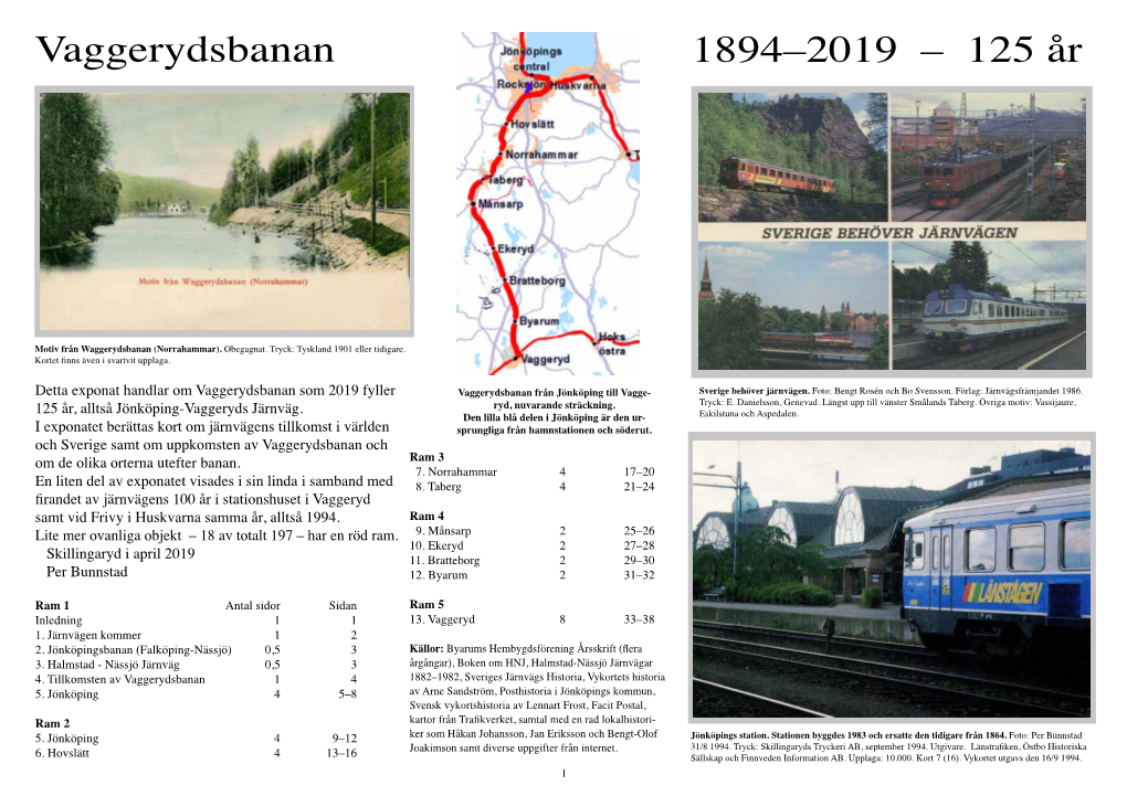 Vaggerydsbanan 1894–2019 – 125 År