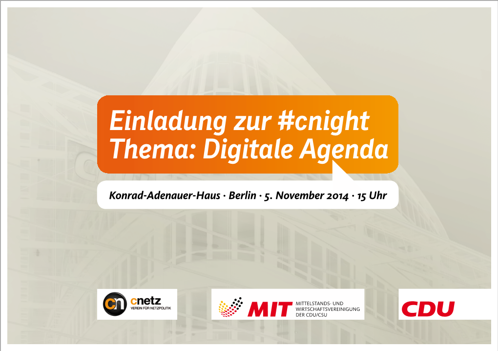 Einladung Zur #Cnight Thema: Digitale Agenda