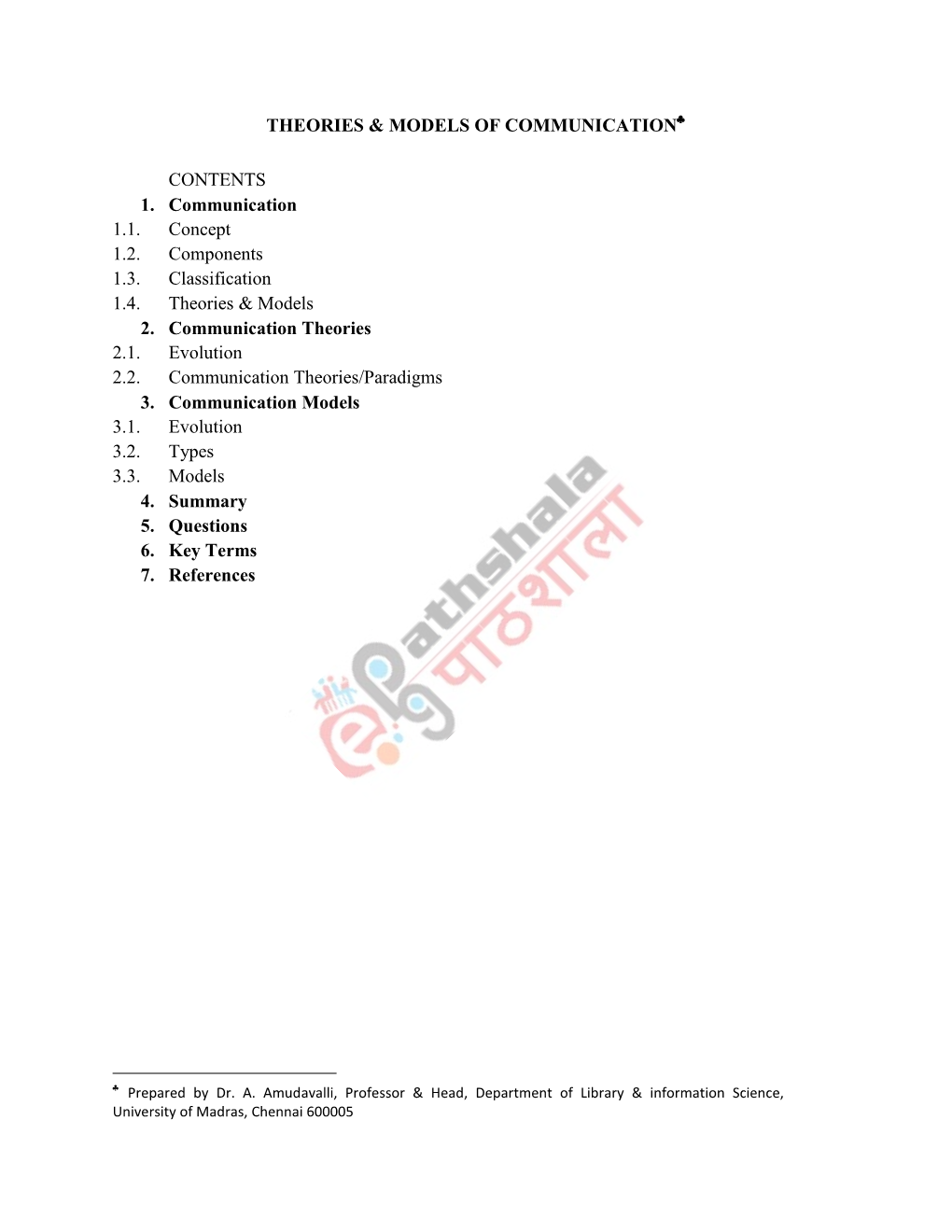 Theories & Models of Communication