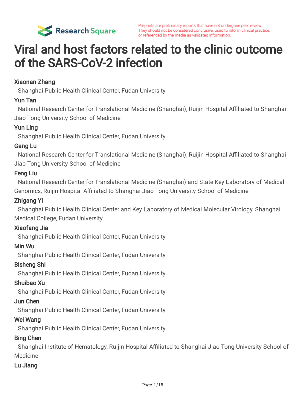 Viral and Host Factors Related to the Clinic Outcome of the SARS-Cov-2 Infection