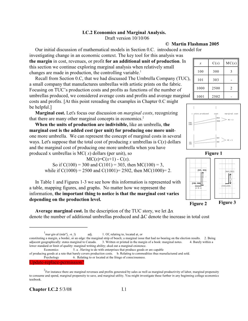 Chapter IC2 5/3/08 I.1 Table I Figure 1 Figure 2 Figure 3 IC2 Economics and Marginal Analysis. Dr