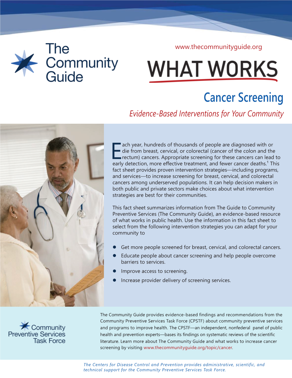 Cancer Screening Evidence-Based Interventions for Your Community