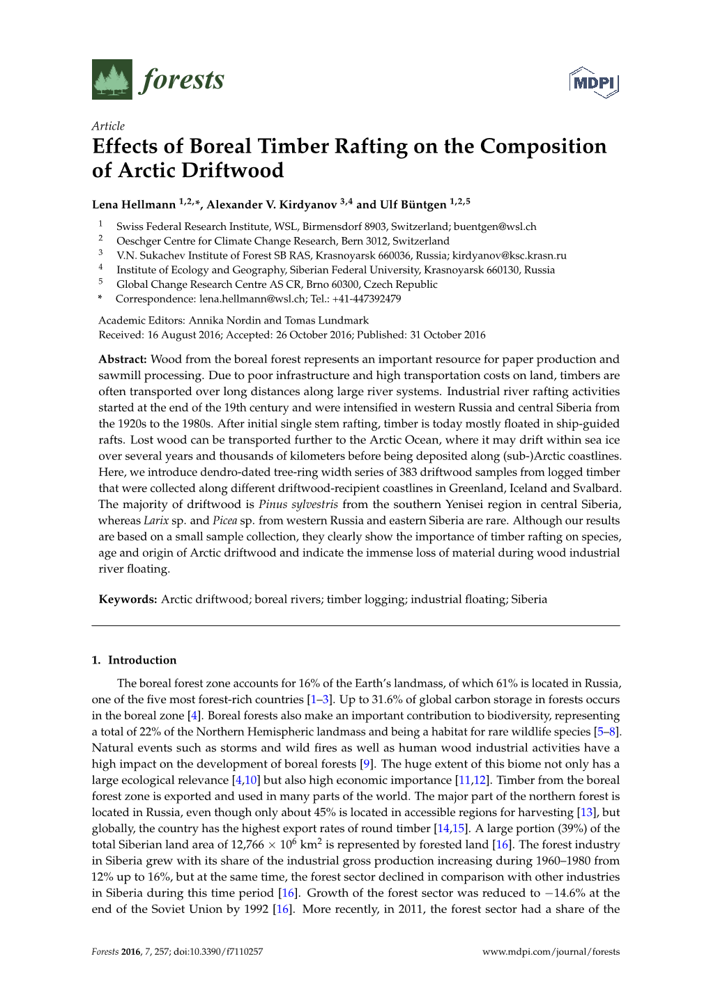 Effects of Boreal Timber Rafting on the Composition of Arctic Driftwood