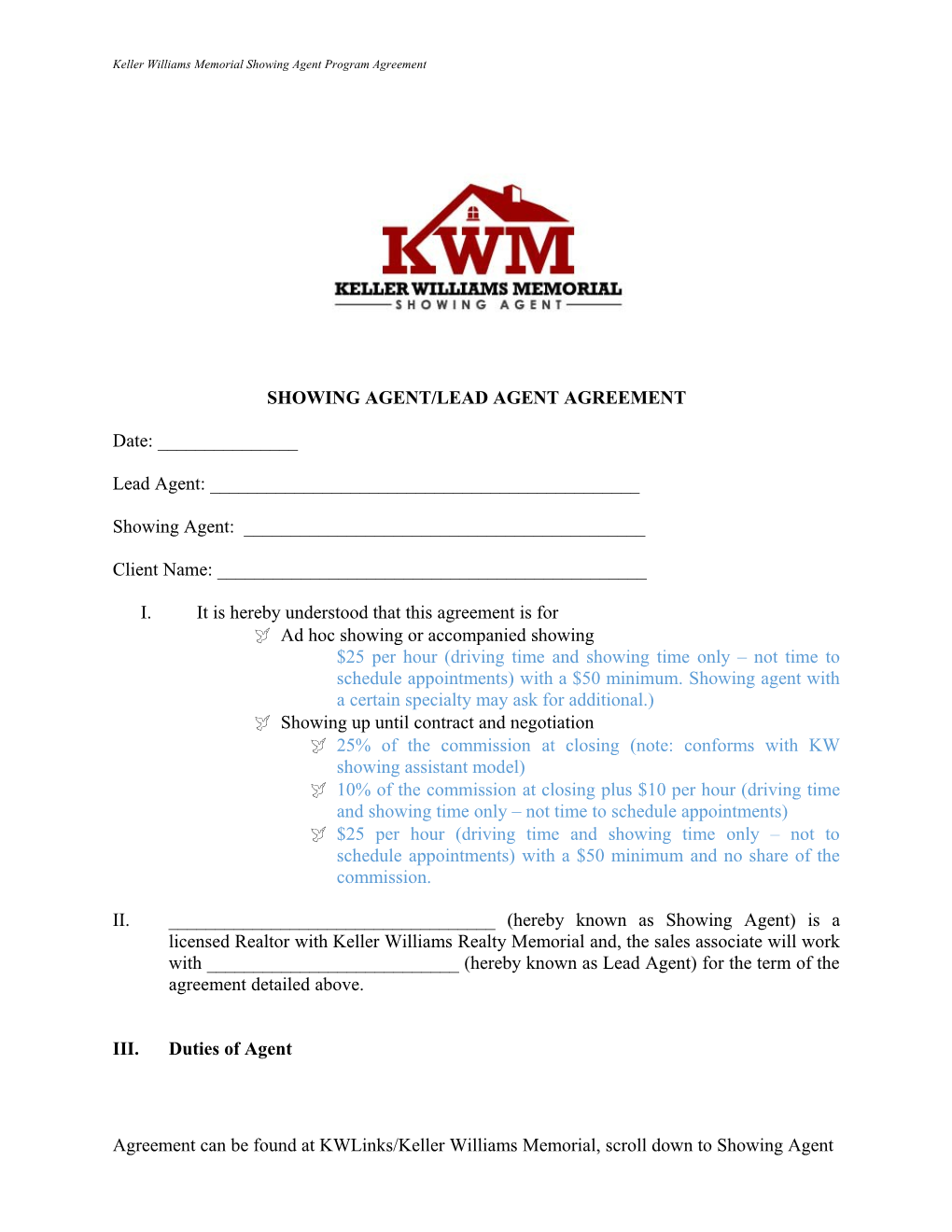 Exclusive Buyer Agent Agreement