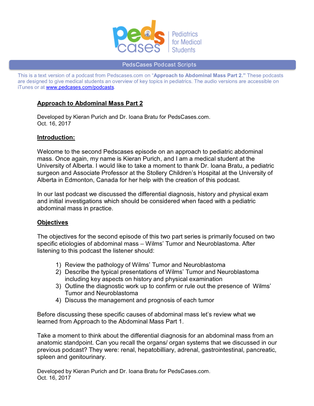 Approach to Abdominal Mass Part 2 Introduction