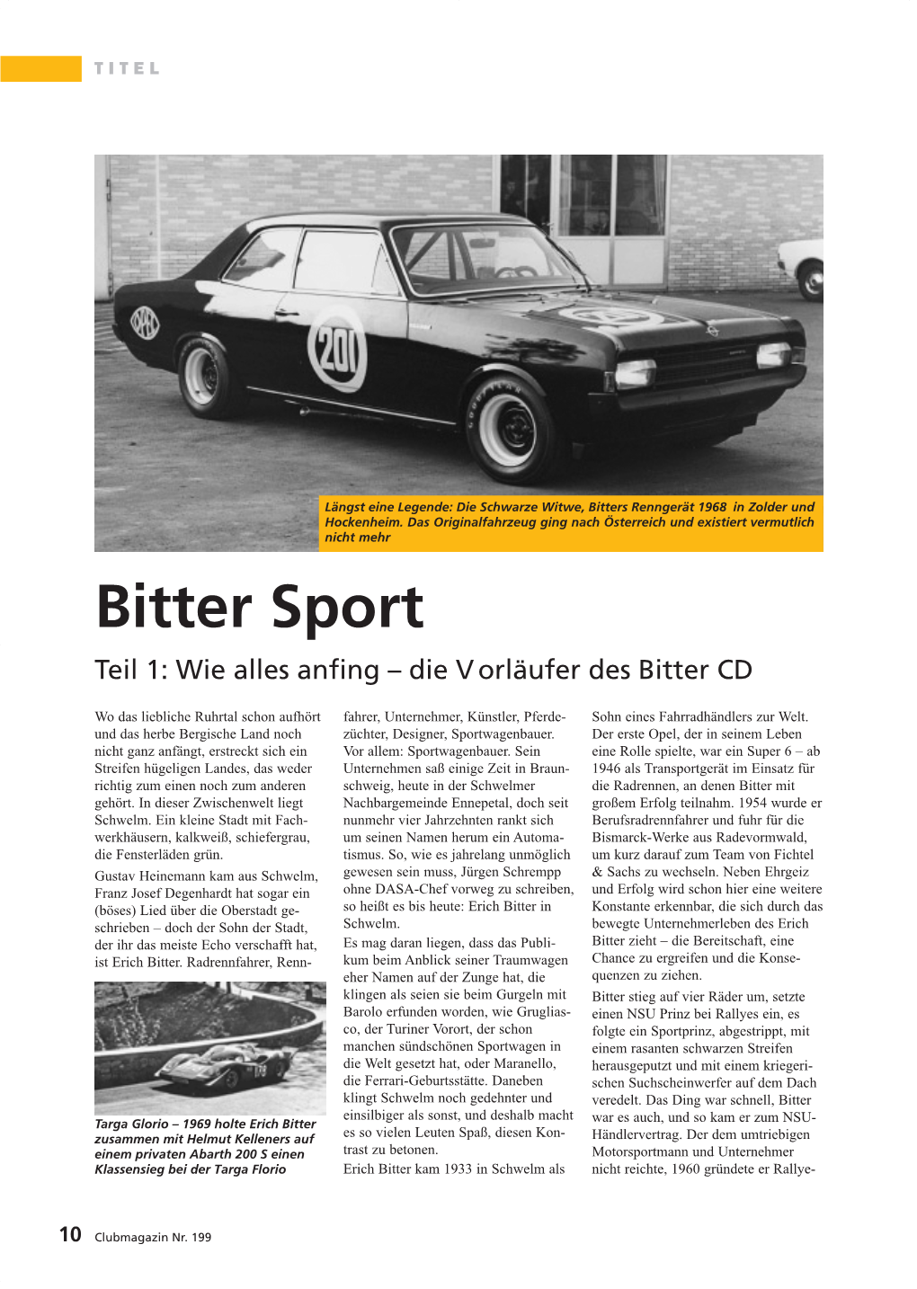 Bitter Sport Teil 1: Wie Alles Anfing – Die V Orläufer Des Bitter CD