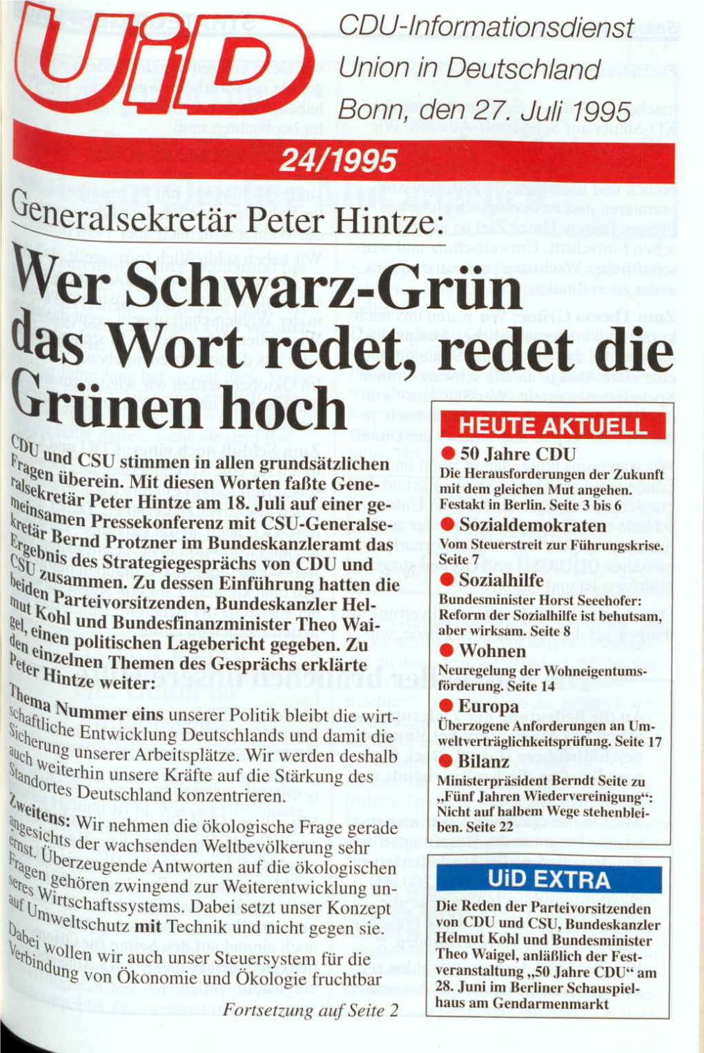 UID 1995 Nr. 24, Union in Deutschland