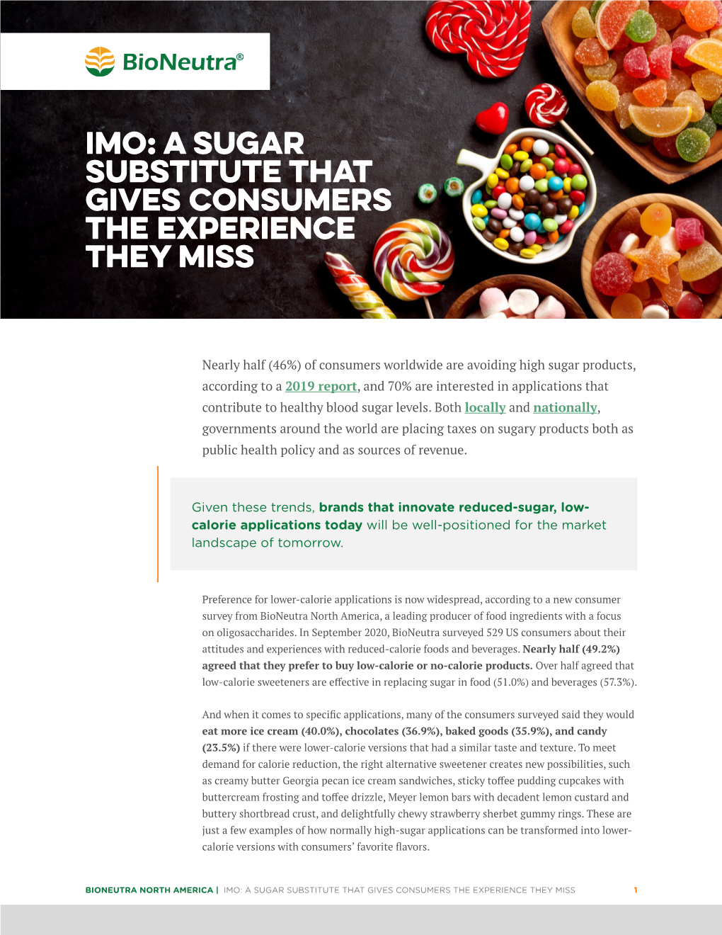 Imo: a Sugar Substitute That Gives Consumers the Experience They Miss