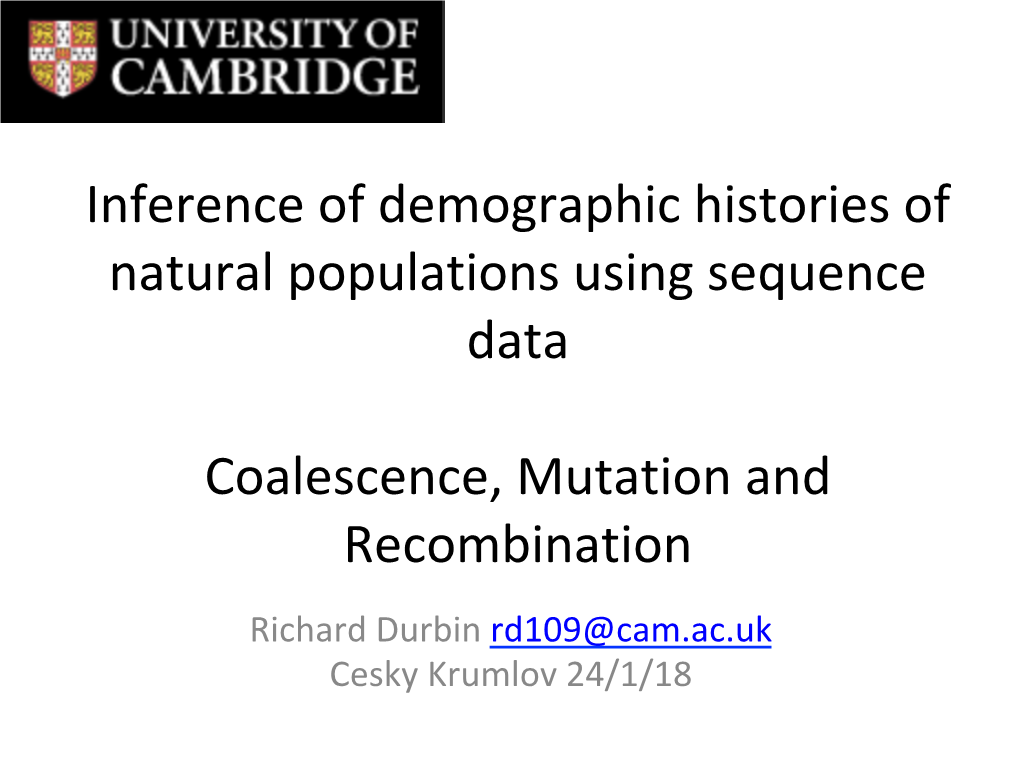 Inference of Demographic Histories of Natural Populations Using Sequence Data