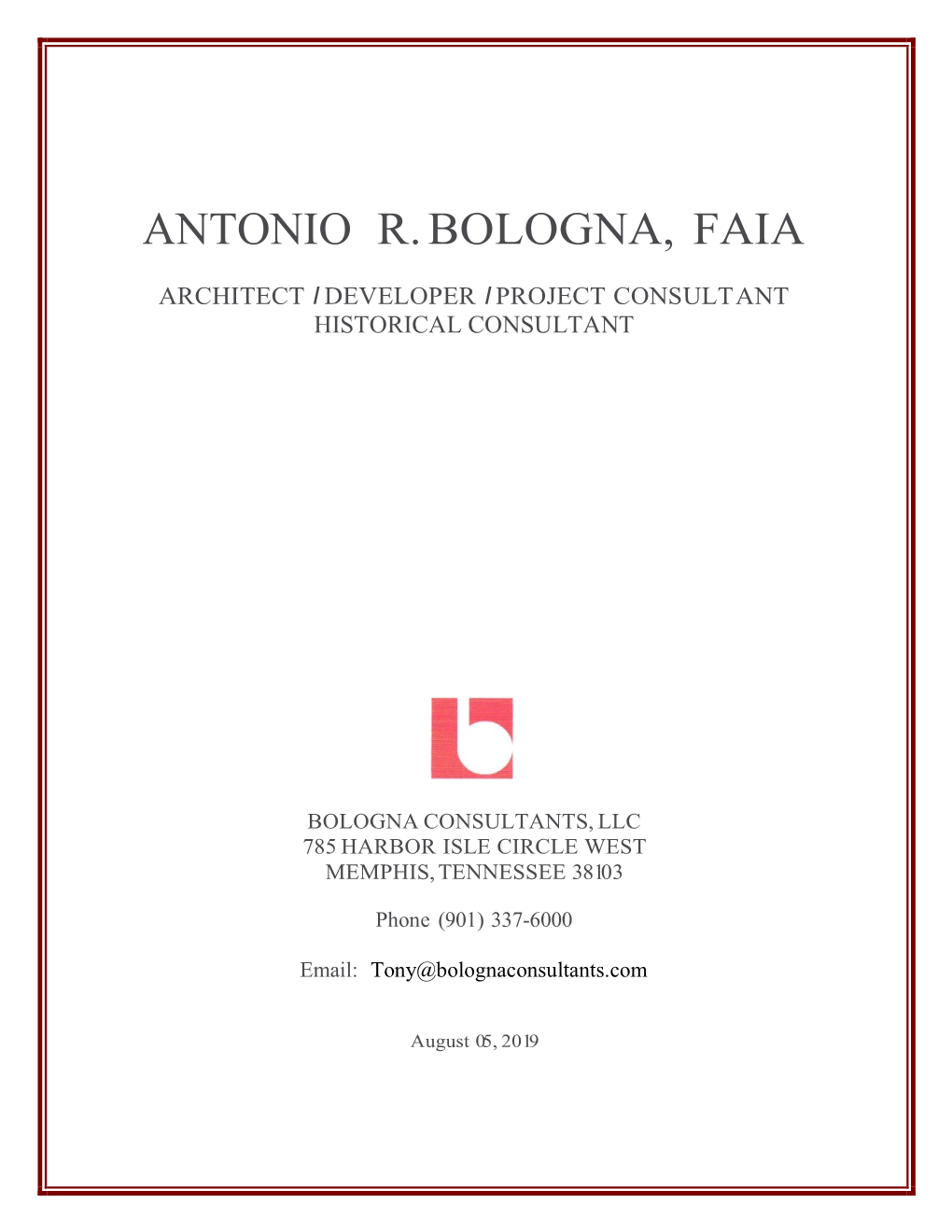 Antonio R. Bologna, Faia