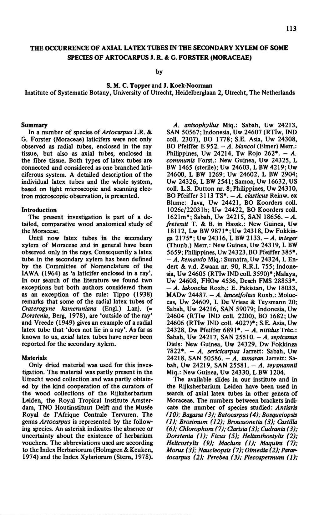 Heidelberglaan 2, Tafrique Anisophyllus Ray' Xylem