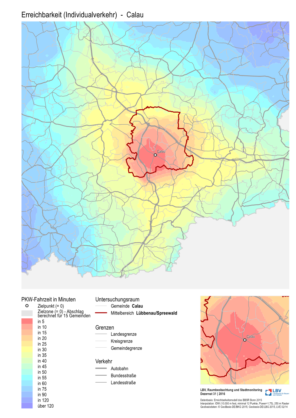 Erreichbarkeit (Individualverkehr) - Calau