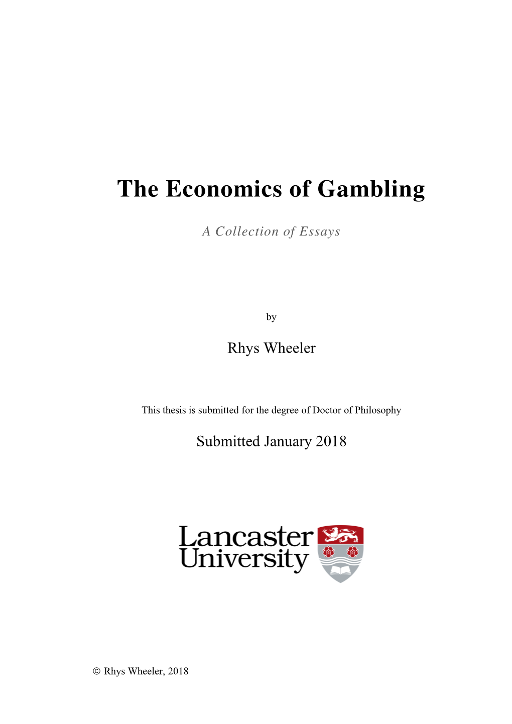 The Economics of Gambling