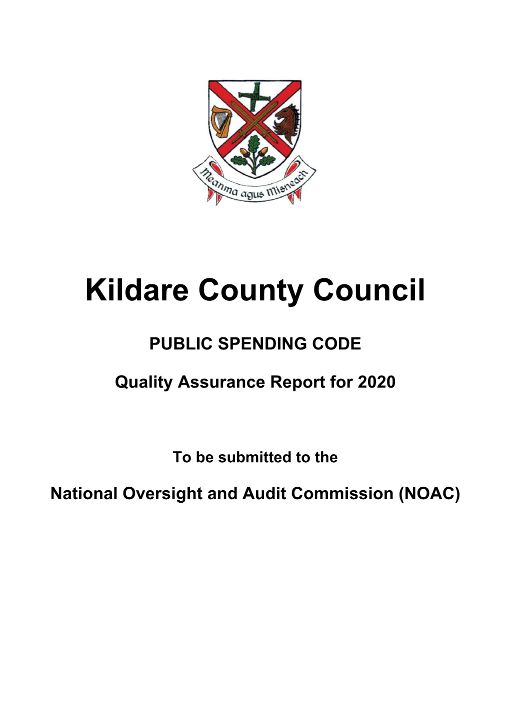 Kildare County Council's Quality Assurance Report for 2020 As