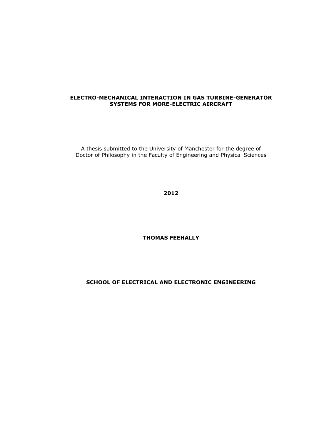 Electro-Mechanical Interaction in Gas Turbine-Generator Systems for More-Electric Aircraft