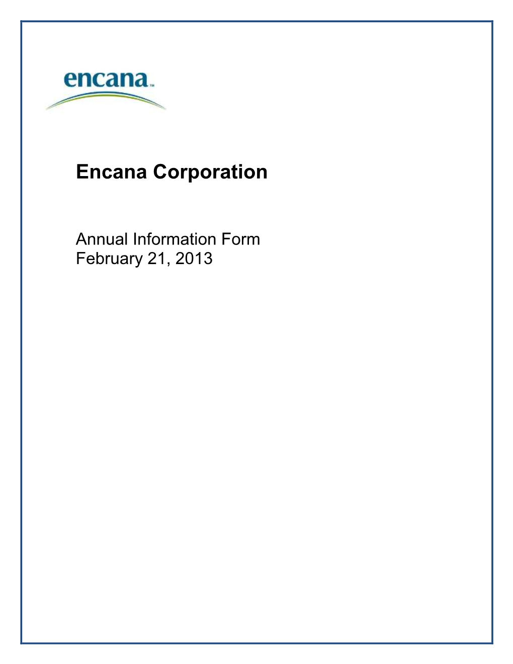 2012 Annual Information Form