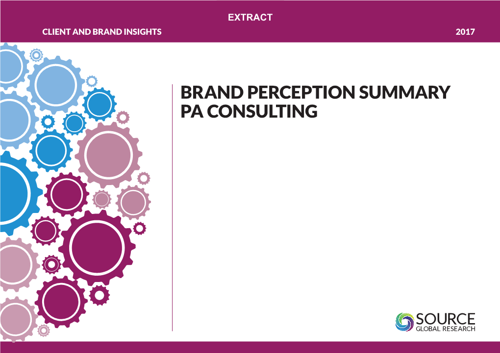 PA Consulting Brand Perceptions 2017