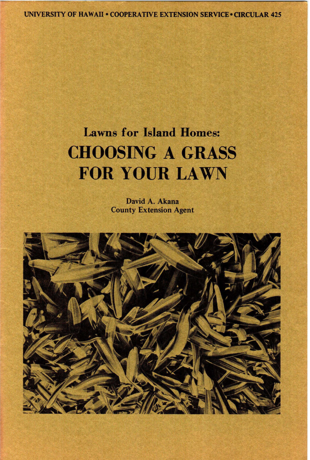 Lawns for Island Homes: CHOOSING a GRASS for YOUR LAWN